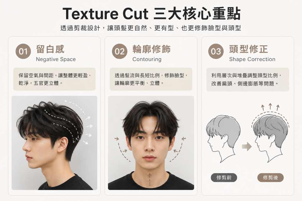 Texture Cut三大核心重點：留白感、輪廓修飾、頭型修正