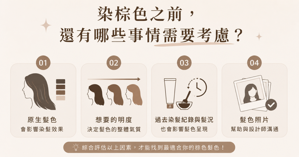 brown-hair-color-considerations.jpg 染棕色前的四大考量因素,包括原生髮色、明度、染髮紀錄與髮況